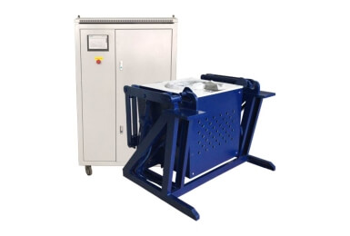 50-250kg Small steel frame induction furnace with hydraulic tilting