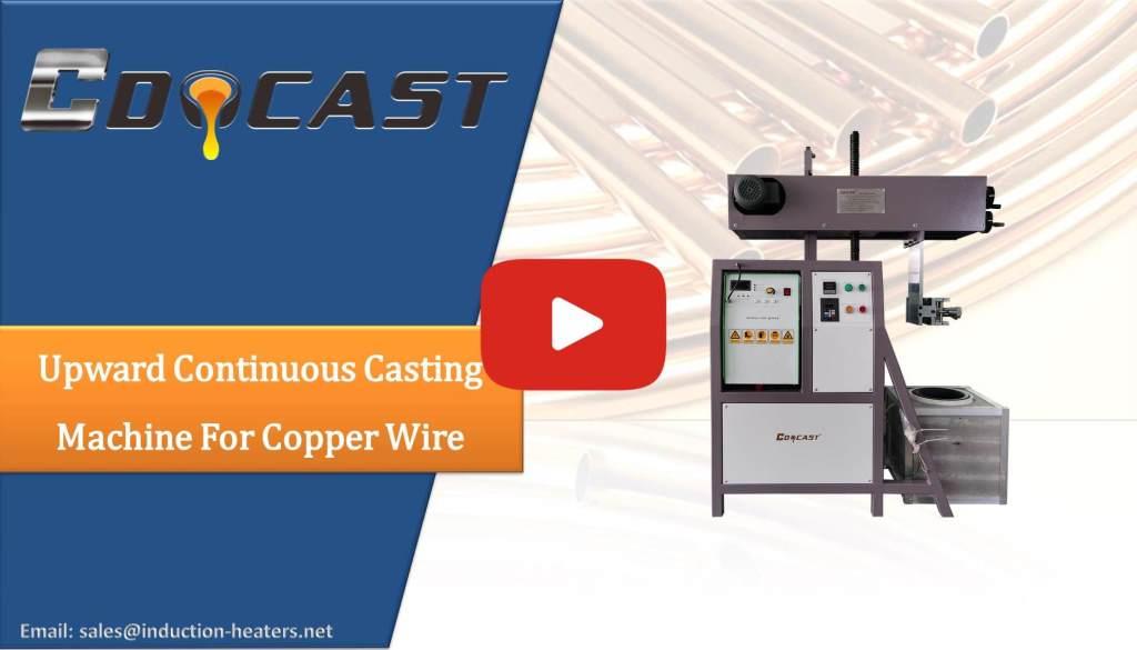 Upward continuous casting machine for wire